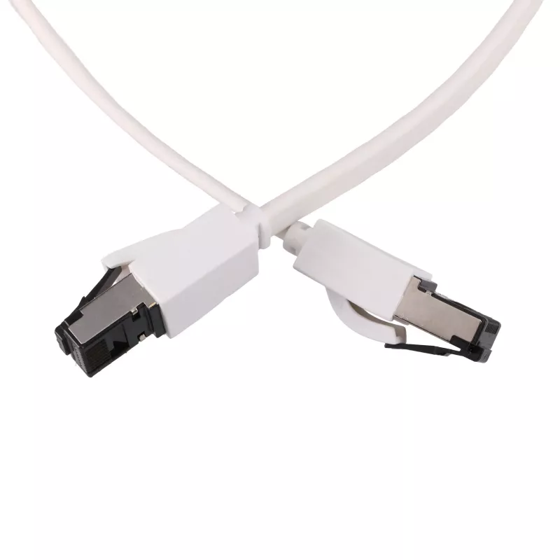 EXTRALINK LAN-patchkabel Cat.8 U/FTP 15m 40G plat, afgeschermd, folieband, koper, wit