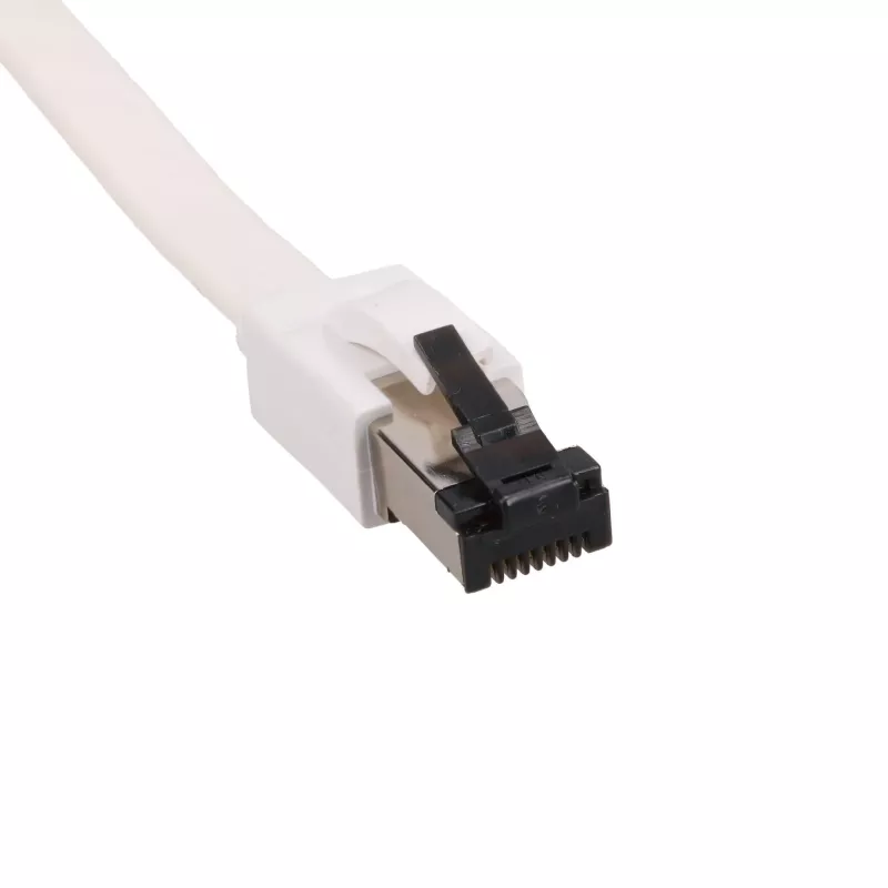 EXTRALINK LAN-patchkabel Cat.8 U/FTP 15m 40G plat, afgeschermd, folieband, koper, wit
