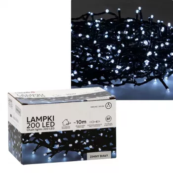 Extralink LED-lichtsnoer 200 LED's koelwit 10m + 3m IP44 binnen/buiten