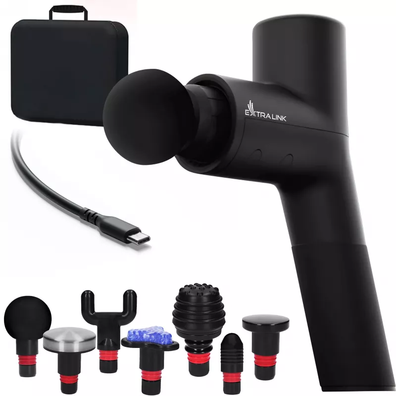 Extralink massage gymgun Fit 2.0 Pro massagegun, 7 opzetstukken, 6 modi