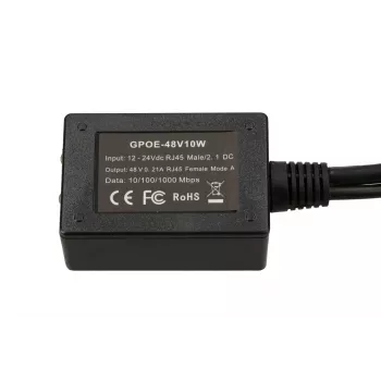 Extralink PoE-inverter 1 poort, ingang 1x 1000Mb/s RJ45/bus 10-30V, uitgang 48V