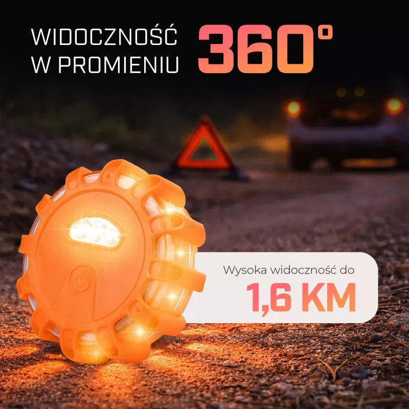 Extralink Smartlife LED-waarschuwingslicht, USB-C, amber, IP67