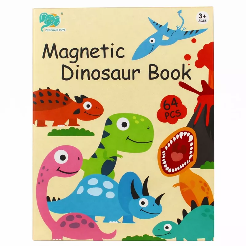 EXTRALINK TOYS magnetisch puzzelboek 64 stuks dinosaurussen