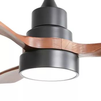 Extralink Walnut Dark 48 slimme wifi-plafondventilator, donker walnoot, 122 cm, app-bediening