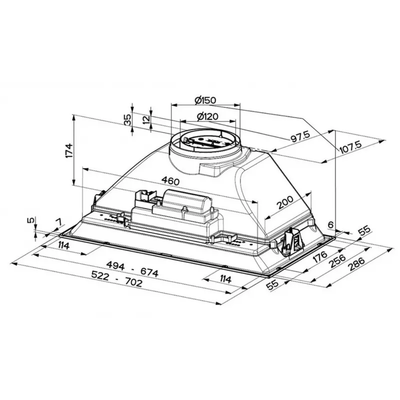 Faber Inka Smart C BK A52 inbouw-dampkap (52 cm, zwart, 330 m³/h, LED)