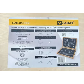 FANAR draadtapset M3-M24 HSS CZD-85