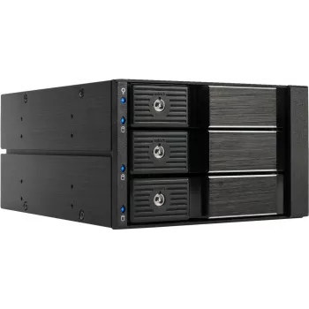 Fantec BP-SA2131 3-bay SAS/SATA backplane-module voor 5,25 inch bay - trayless hot-swap, 70mm ventilator, zwart aluminium 2185