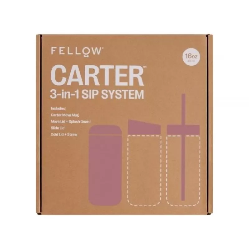 Fellow Carter Move Mug 3-in-1 473 ml thermobeker met 3 deksels Powder Pink