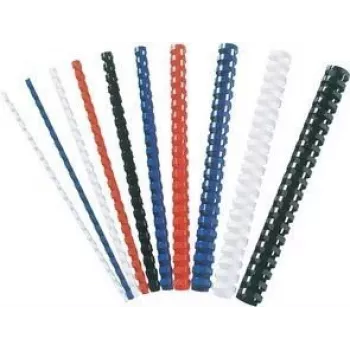 Fellowes 53315 kunststof bindringen, 12 mm, 21 ringen, A4, 80 bladen, zwart, 25 stuks