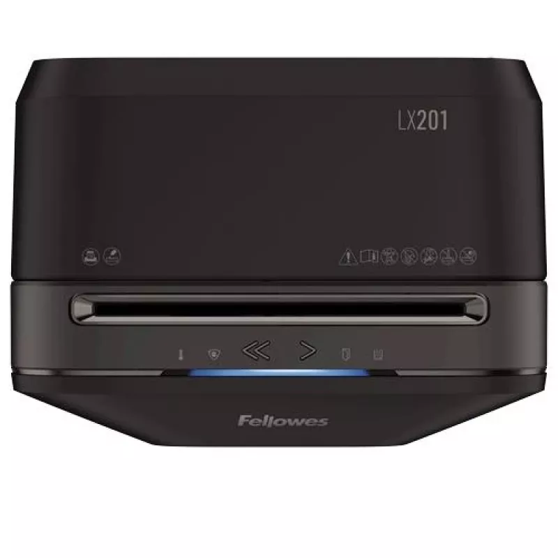 Fellowes Powershred LX201 micro-cut papierversnipperaar, zwart, 10 vel, P-5 veiligheid, 22L bak