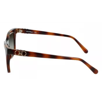Ferragamo SF1027S-214 dames zonnebril Havana acetaat vierkant bruin verloop 55mm