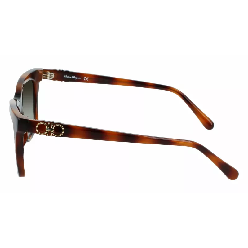 Ferragamo SF1027S-214 dames zonnebril Havana acetaat vierkant bruin verloop 55mm