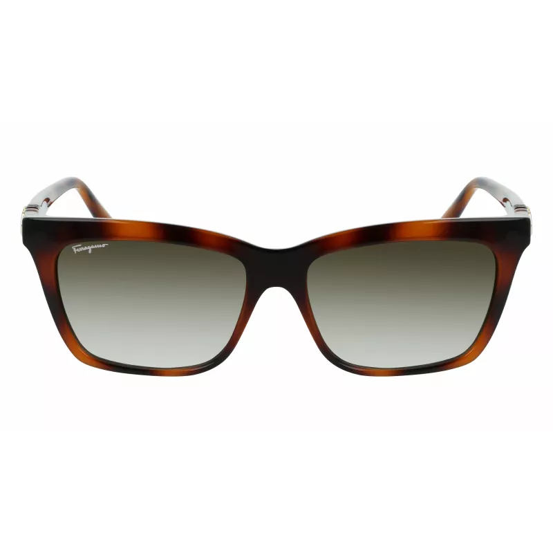 Ferragamo SF1027S-214 dames zonnebril Havana acetaat vierkant bruin verloop 55mm