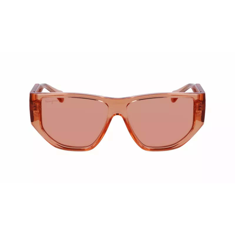 Ferragamo SF1077S-838 Unisex zonnebril pilot Shiny Rose Gold Brown Gradient 56/13/140 mm