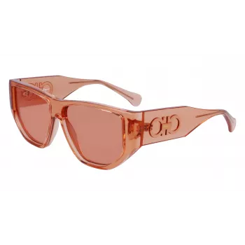 Ferragamo SF1077S-838 Unisex zonnebril pilot Shiny Rose Gold Brown Gradient 56/13/140 mm