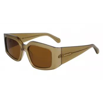 FERRAGAMO SF1101S541833 dames zonnebril - zwart acetaat montuur, grijze verloopglazen, 54 mm