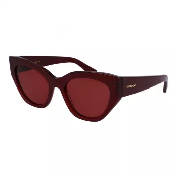 FERRAGAMO SF1107S552065 dames rechthoekige acetaat zonnebril havana bruin gradient 55/20/140 mm