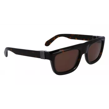 FERRAGAMO SF2009S-242 heren vierkante acetaat zonnebril Havana bruin verloop 56/21/145 mm