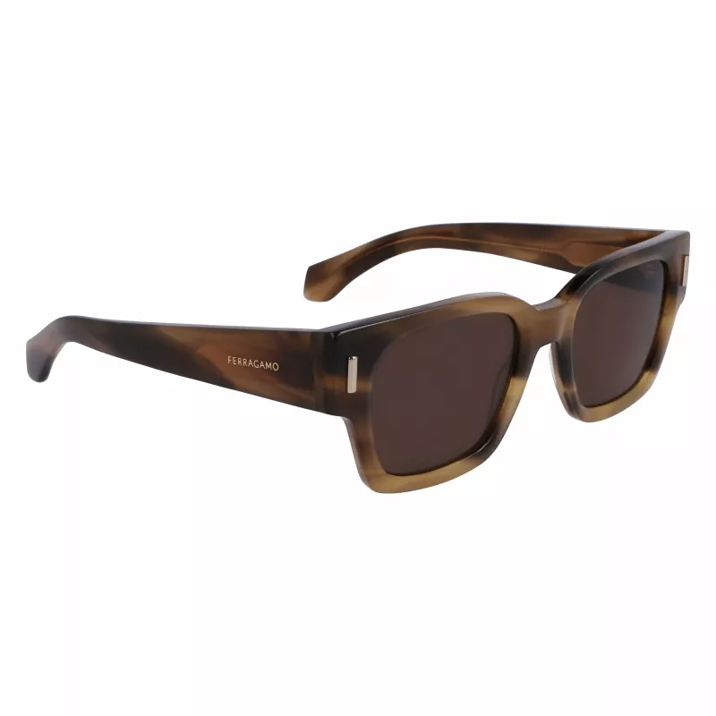Ferragamo SF2010S-319 zonnebril heren groen Havana vierkant acetaat 52mm