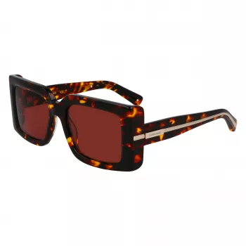 FERRAGAMO SF2032S-242 dames zonnebril havana acetaat hoekig montuur bruin verlopende glazen 55/19/140 mm