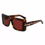 FERRAGAMO SF2032S-242 dames zonnebril havana acetaat hoekig montuur bruin verlopende glazen 55/19/140 mm