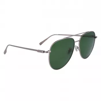 FERRAGAMO SF308S-44 heren rechthoek zonnebril - bruin Havana acetaat montuur, grijze polycarbonaat glazen, UV400-bescherming
