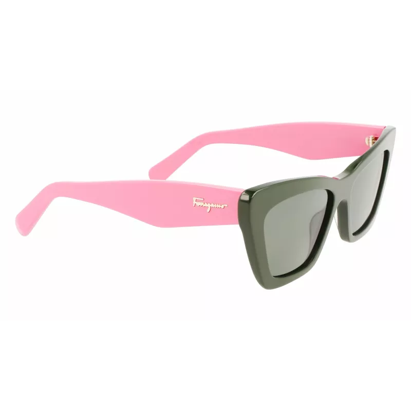 FERRAGAMO SF929S-304 dameszonnebril Havana bruin rechthoekig acetaat 55mm