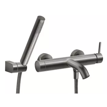 FERRO BCK11GM Wandgemonteerde badmengkraan met doucheset, Gun Metal