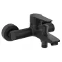 FERRO Rennto BNT1BL wandgemonteerde 2-gats badkraan, mat zwart, eenhendelmengkraan, messing, keramische cartridge 35 mm, uitloopbereik 170 mm, aansluitafstand 150 mm, G1/2 inch