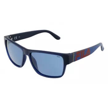FILA heren zonnebril SFI006-57U43P - zwart acetaat montuur, grijze gepolariseerde glazen, 57/14/145 mm
