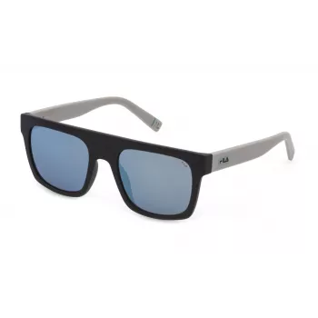 FILA herenzonnebril SFI098-53968X rechthoekig zwart montuur grijze glazen 53/20/145 mm