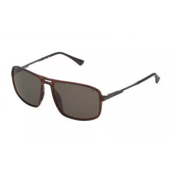 FILA SF9329-587F7P heren polarisatie zonnebril - zwart montuur grijze glazen 58/15/140 mm