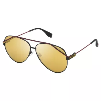 FILA SFI018-61531G heren rechthoek zonnebril zwart/grijs UV400 61/11/140 mm