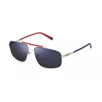 FILA SFI210V60E70B heren rechthoekige havana acetaat zonnebril met bruine polycarbonaatglazen 60/16/145 mm
