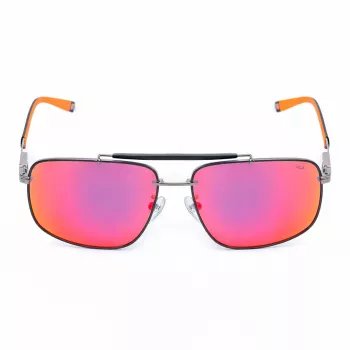 FILA SFI210V60K56R Heren Zonnebril - Zwart montuur, grijze glazen, 61 mm