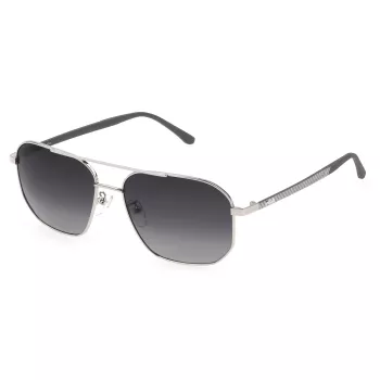 FILA SFI300V58579P heren gepolariseerde zonnebril - zwart montuur grijze glazen 58/16/140 mm