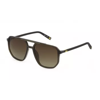 FILA SFI312-57Z51P heren polariserende zonnebril - zwart montuur, grijze glazen, 57 mm