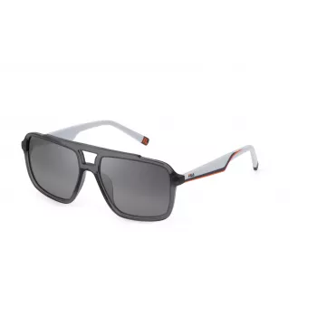 FILA SFI460-574ALP unisex rechthoekige zonnebril - havana/bruin acetaatmontuur, bruine polycarbonaatglazen, UV400-bescherming