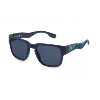 FILA SFI463-53J99P Heren gepolariseerde zonnebril, zwart montuur, grijze glazen, 53 mm