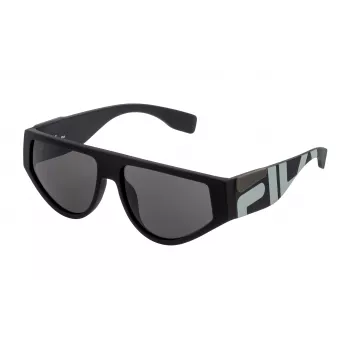 FILA unisex zonnebril SF9364570U28 - zwart montuur, grijze glazen, 57 mm