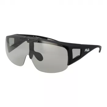 FILA unisex zonnebril SFI126-99U28F shield stijl zwart montuur smoke glazen UV400