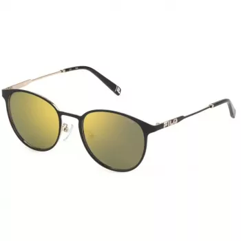FILA unisex zonnebril SFI217-52301G vierkant zwart montuur grijze glazen 55mm