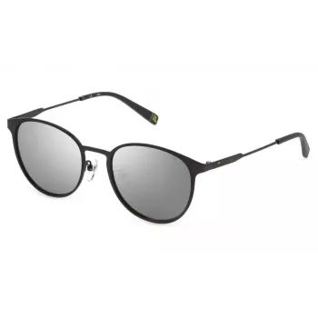 FILA unisex zonnebril SFI217-52627X - rechthoekig kunststof montuur met grijze polycarbonaatglazen, UV400-bescherming, 55/15/145 mm