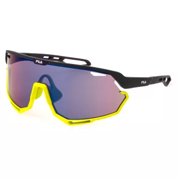 FILA unisex zonnebril SFI529-546HKX - zwart montuur, grijze glazen, UV400-bescherming