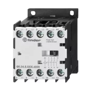 Finder 6K.04.8.230.4812 modulaire magneetschakelaar, 230 V AC spoel, 3 NO hoofdcontacten, 1 NO hulpcontact, 25 A