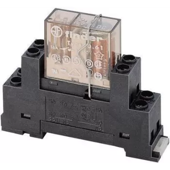 Finder 95.65M relaissokkel met houderklem voor 65-serie relais, 3-polig, 10 A, 250 V AC, schroefklemmen, DIN-rail-/paneelmontage