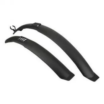 FISCHER fiets-spatbordenset 24-26 inch breed profiel voor- en achterzijde spatbescherming zwart 85965