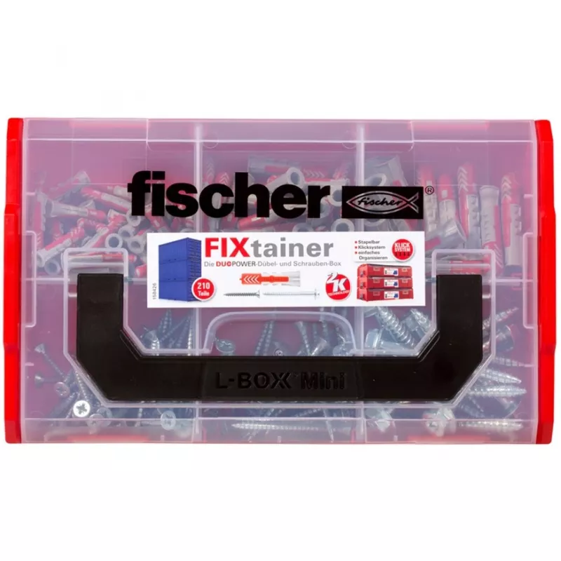 Fischer DUO-Line schroefplug & plug-sortimentdoos, 105 delen, DUOPOWER & DUOTEC 535969