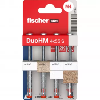 Fischer DuoHM 4x55 S PH TX hollewandplug 55 mm 4 stuks 572914