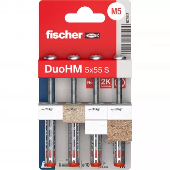 Fischer DuoHM 5x55 S PH PZ hollewandplug 55 mm 4 stuks 572912